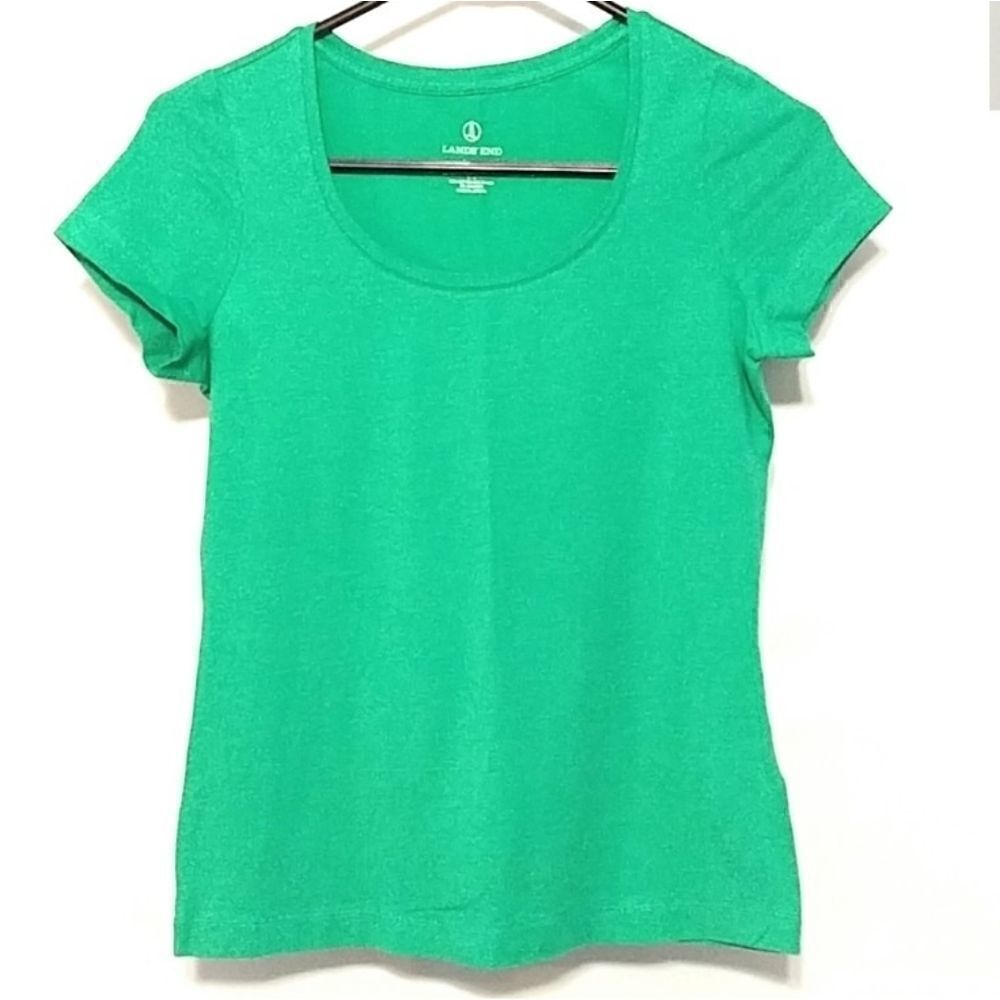 Lands End Green XS Fitted Tee